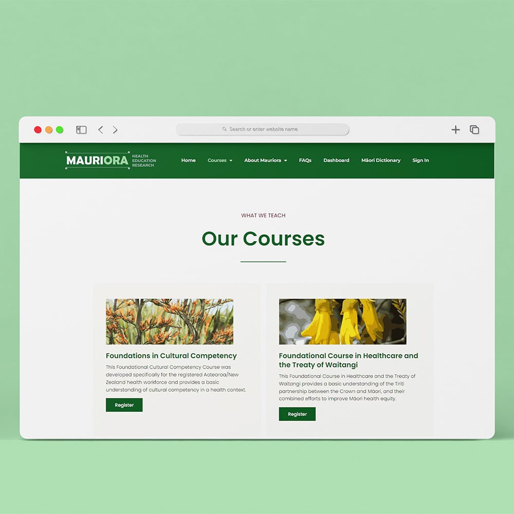 Mauriora Course Development Website