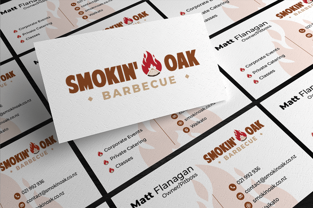 Smoking Oak Business Card Mock Up